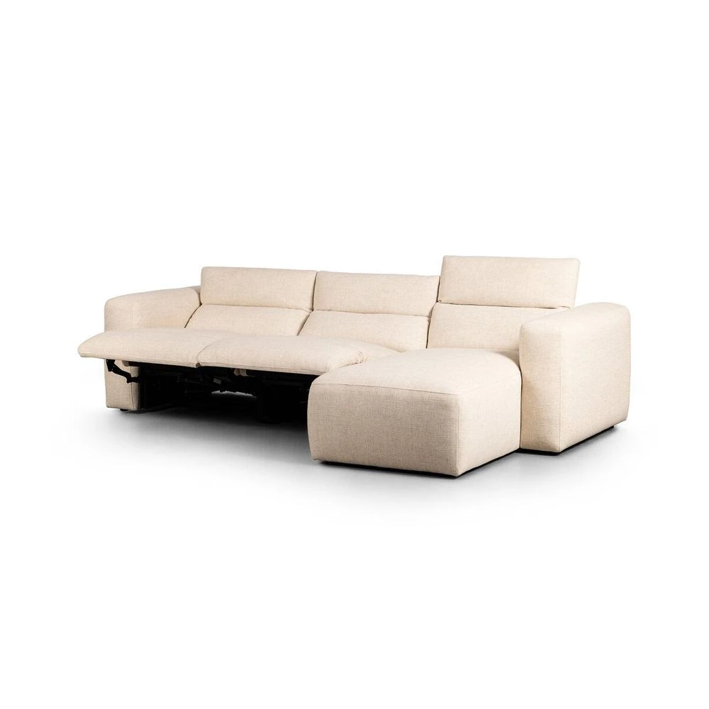 Fauna Power Recliner 3-Piece Sectional W/ Chaise - Antigo Natural - Right Chaise 1 Fauna Power Recliner 3-Piece Sectional W/ Chaise - Antigo Natural - Right Chaise