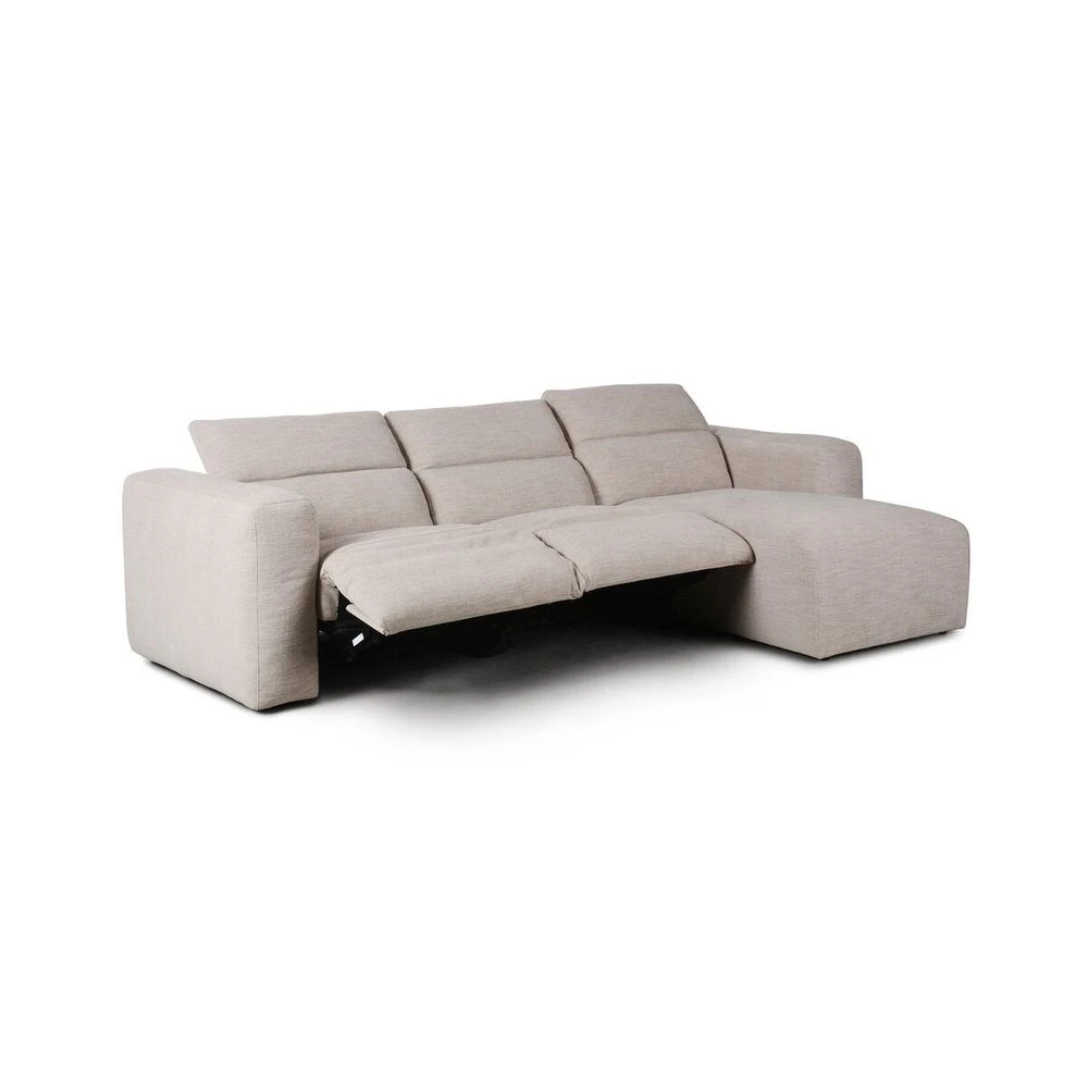 Fauna Power Recliner 3-Piece Sectional W/ Chaise - Laken Stone - Right Chaise 1 Fauna Power Recliner 3-Piece Sectional W/ Chaise - Laken Stone - Right Chaise