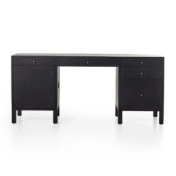Calloway Executive Desk - Black Wash Poplar