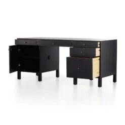 Calloway Executive Desk - Black Wash Poplar -France and So Furniture 239731 002 OPN 1