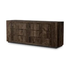 Asher 6-Drawer Dresser - Ebony Rustic Wormwood Oak - Dark Brown, Black -France and So Furniture 239844 002 PRM 1