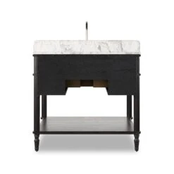 Toulouse Single Vanity - Satin Black Veneer -France and So Furniture 239880 006 BCK