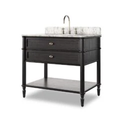 Toulouse Single Vanity - Satin Black Veneer -France and So Furniture 239880 006 PRM 1c65b2ca 592d 48a9 a600 f1db23ca20d0