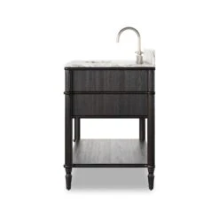 Toulouse Single Vanity - Satin Black Veneer -France and So Furniture 239880 006 SID