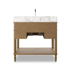 Toulouse Single Vanity - Washed Blonde Oak Veneer -France and So Furniture 239880 007 BCK