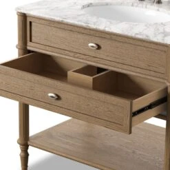 Toulouse Single Vanity - Washed Blonde Oak Veneer -France and So Furniture 239880 007 DET 02