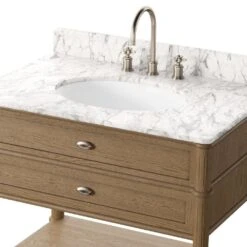 Toulouse Single Vanity - Washed Blonde Oak Veneer -France and So Furniture 239880 007 DET 03