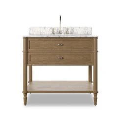 Toulouse Single Vanity - Washed Blonde Oak Veneer