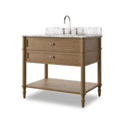 Toulouse Single Vanity - Washed Blonde Oak Veneer -France and So Furniture 239880 007 PRM 8a23a09d 1bf9 4d48 88ee 50647eb107d1