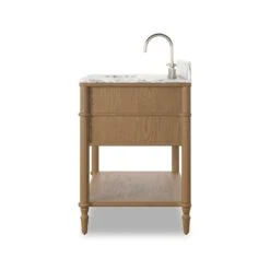 Toulouse Single Vanity - Washed Blonde Oak Veneer -France and So Furniture 239880 007 SID