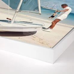 Boating In Antigua By Slim Aarons - 48"X48" - White Maple -France and So Furniture 240345 001 DET 1