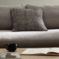 Artisan Stripe Wool Pillow - 20"X20" - Black Wool -France and So Furniture 242314 005 ESS 1