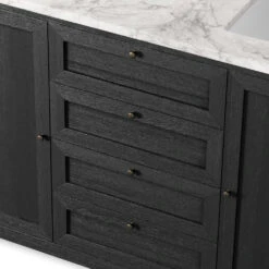 Veneto Double Vanity - Satin Drifted Black -France and So Furniture 242425 001 DET 1