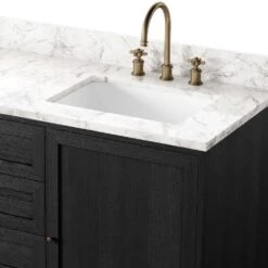 Veneto Double Vanity - Satin Drifted Black -France and So Furniture 242425 001 DET 3