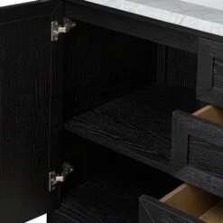 Veneto Double Vanity - Satin Drifted Black -France and So Furniture 242425 001 DET 7