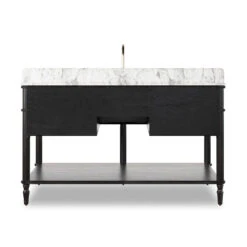 Toulouse Single Wide Vanity - Satin Black Veneer -France and So Furniture 243481 006 BCK