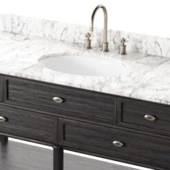 Toulouse Single Wide Vanity - Satin Black Veneer -France and So Furniture 243481 006 DET 03