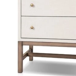 Fiona Tall Dresser - Ivory Painted Raffia -France and So Furniture 246170 002 DET 4