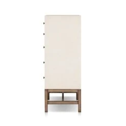 Fiona Tall Dresser - Ivory Painted Raffia -France and So Furniture 246170 002 SID 1