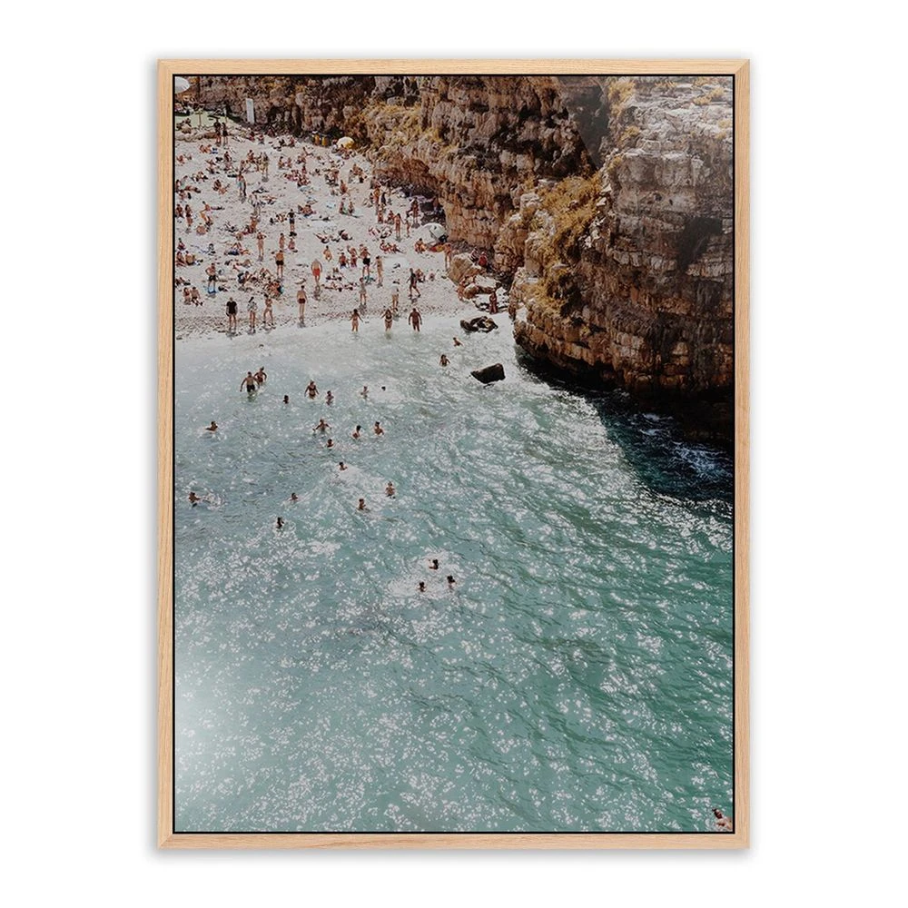 Slice Of Polignano By Natalie Obradovich - 36"X48" - White Oak - Framed Metal 1 Slice Of Polignano By Natalie Obradovich - 36"X48" - White Oak - Framed Metal