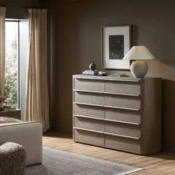 Primrose 10 Drawer Dresser - Natural Flat Oak Veneer 17 Primrose 10 Drawer Dresser - Natural Flat Oak Veneer -France and So Furniture 246772 001 ESS
