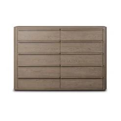 Primrose 10 Drawer Dresser - Natural Flat Oak Veneer