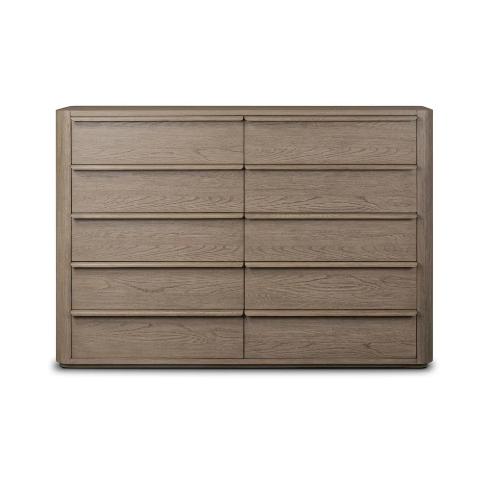 Primrose 10 Drawer Dresser - Natural Flat Oak Veneer 1 Primrose 10 Drawer Dresser - Natural Flat Oak Veneer