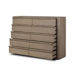 Primrose 10 Drawer Dresser - Natural Flat Oak Veneer 22 Primrose 10 Drawer Dresser - Natural Flat Oak Veneer -France and So Furniture 246772 001 OPN 1