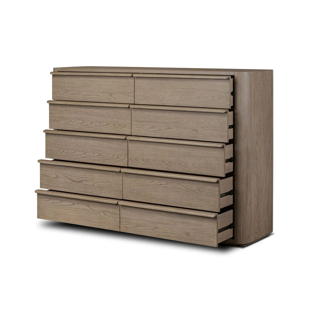 Primrose 10 Drawer Dresser - Natural Flat Oak Veneer 9 Primrose 10 Drawer Dresser - Natural Flat Oak Veneer - Image 9