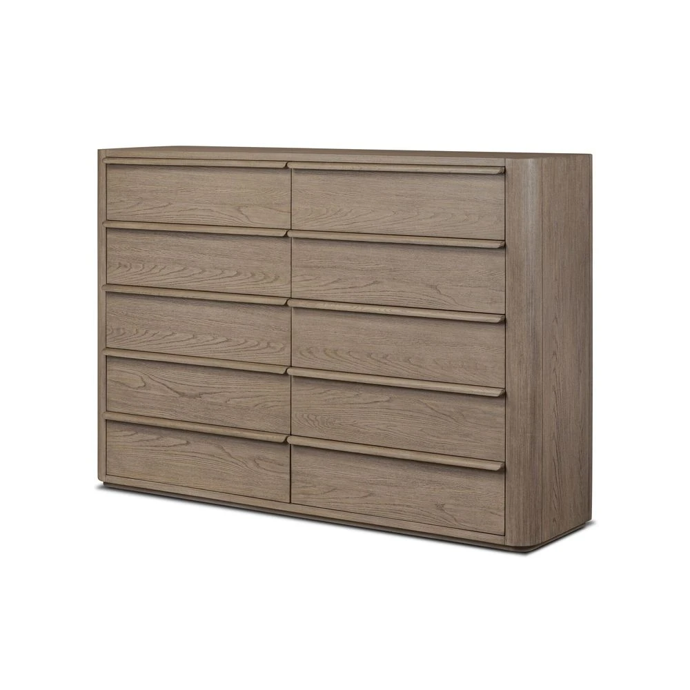 Primrose 10 Drawer Dresser - Natural Flat Oak Veneer 2 Primrose 10 Drawer Dresser - Natural Flat Oak Veneer - Image 2