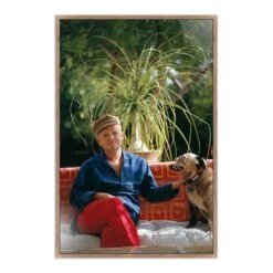 Truman Capote By Slim Aarons - 48"X72" - Rustic Walnut