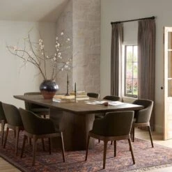 Bevie Dining Table-98" - Brown Oak Veneer -France and So Furniture 247759 002 ESS
