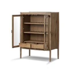 Glenview Bar Cabinet - Weathered Oak -France and So Furniture 248921 001 OPN 1