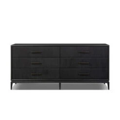 Rosenell 6 Drawer Dresser - Black Paper Cord