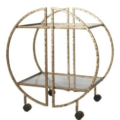 Zelina Gold Bar Cart -France and So Furniture 25065 3