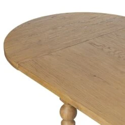 Blinn Oval Leaf Extension Dining Table - Worn Oak Veneer -France and So Furniture 250792 001 DET 1