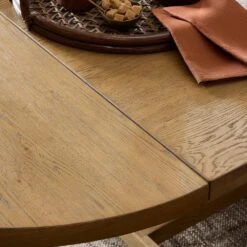 Blinn Oval Leaf Extension Dining Table - Worn Oak Veneer -France and So Furniture 250792 001 DET 9