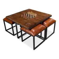 Low Game Table With Four Stools -France and So Furniture 25693 4
