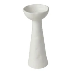 Laguna Candlestick, Matte White/Shiny Blue, Large