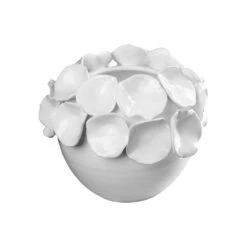 Cachepot With Petals, White