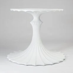 Flute Table 60 White Marble Top W/34 White Base -France and So Furniture 27674