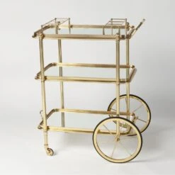 English Bar Cart And Tea Trolley-Brass -France and So Furniture 27947
