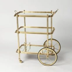 English Bar Cart And Tea Trolley-Brass -France and So Furniture 27976