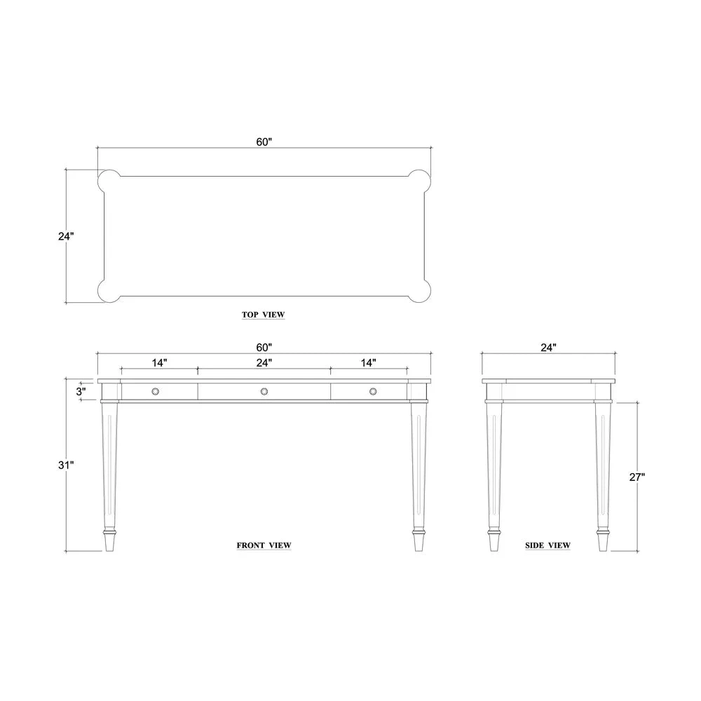 Kelly 3 Drawer Desk In True White 8 Kelly 3 Drawer Desk In True White - Image 8