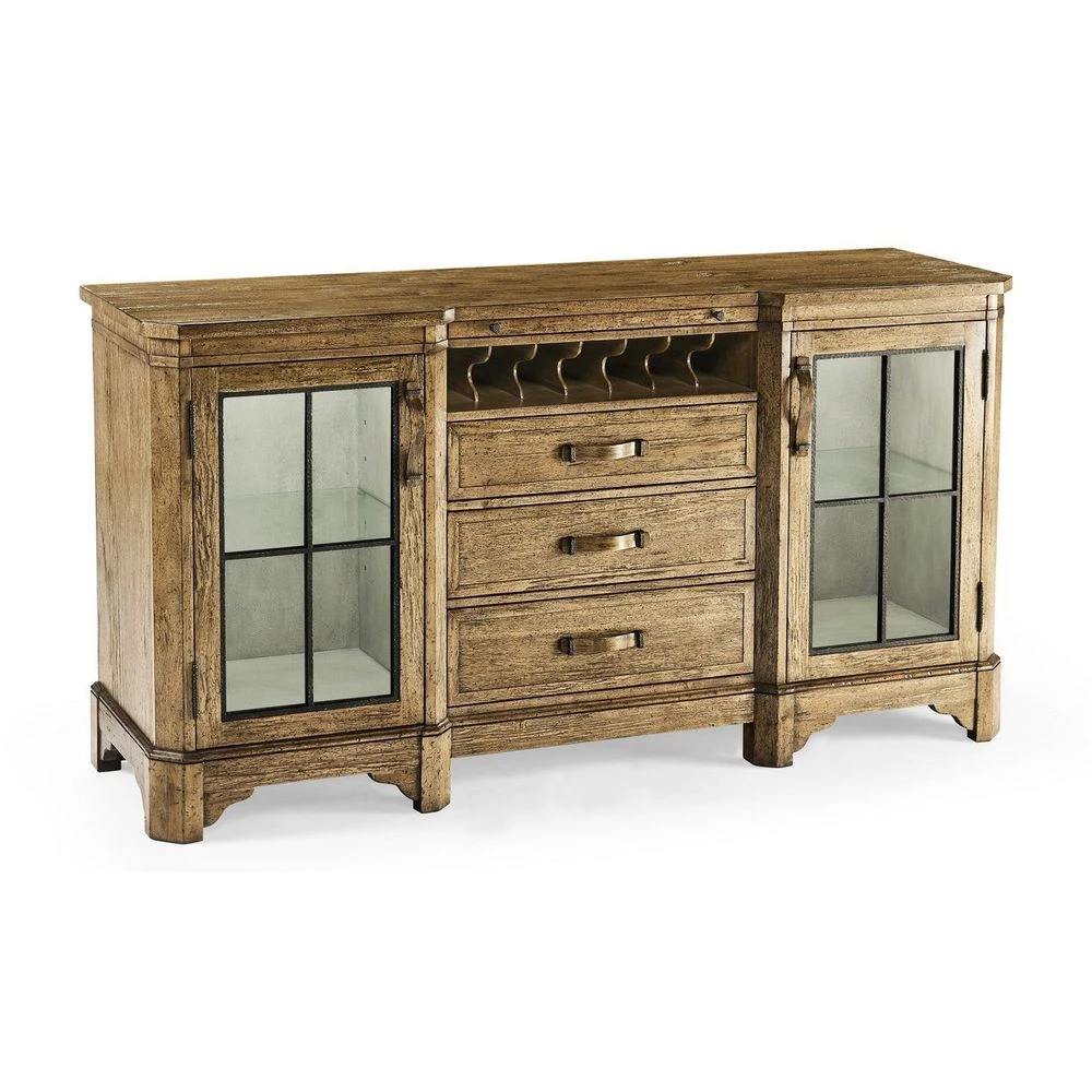 Plank Low Cabinet & Wine Rack With Strap Handles 2 Plank Low Cabinet & Wine Rack With Strap Handles - Image 2