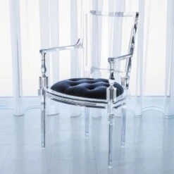 Marilyn Acrylic Arm Chair With Mohair Seat -France and So Furniture 3.31164
