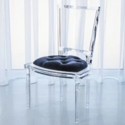 Marilyn Acrylic Side Chair W/ Mohair Seat -France and So Furniture 3.31165