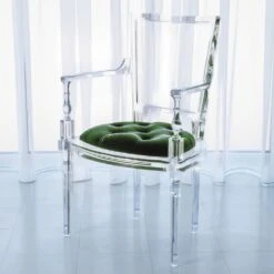 Marilyn Acrylic Arm Chair With Mohair Seat -France and So Furniture 3.31166