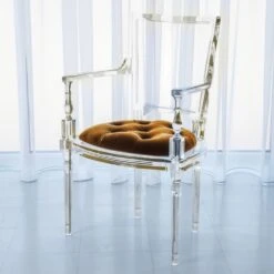 Marilyn Acrylic Arm Chair With Mohair Seat -France and So Furniture 3.31168