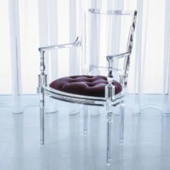 Marilyn Acrylic Arm Chair With Mohair Seat -France and So Furniture 3.31170